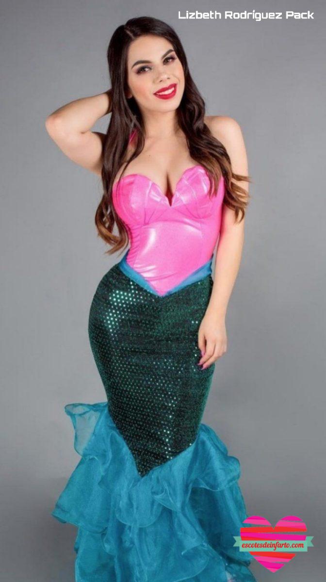 Lizbeth Rodríguez con un vestido de sirena y escote pronunciado